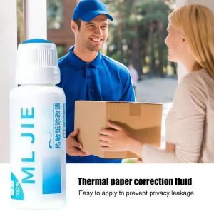 Fast-Drying 50ml Thermal Paper Correction Fluid Eraser Package Parcel Box ID Information Protector Anti Peep Identity Info Guard