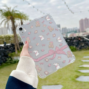 Crystal Clear Tablet Case for Samsung Galaxy Tab S9 S10 FE A9 A11 S7 S8 Plus Cover Pink Butterfly Rose Gentle Sweet Aesthetic