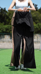 Legging Cutbray Olahraga Wanita Celana Rok Pilates Yoga 2 in 1 High Waist Pants