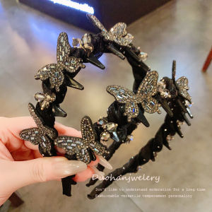 Butterfly Hairband Hair Clip Womens Elegant Lightweight Headwear Anti-slip High Hairline Outdoors Pressed Hair Accessories