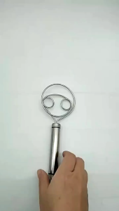 Stainless Steel Dough Whisk Handheld Anti-stick Dough Mix Stick Cream Whipper Silver Rust-proof Egg