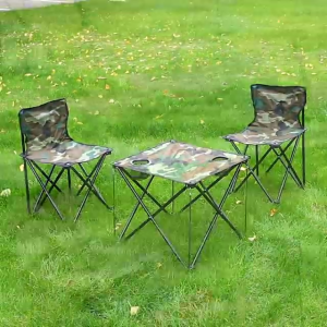 3-Piece Oxford Foldable Set Portable Folding Beach Chairs Set Outdoor Foldable Camping Table Chairs For BBQ Picnic COD 2 Chairs / 1 Table / 1 Bag Outdoor Ready Lightweight Foldable