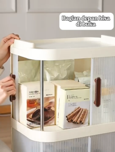 Eatkit Lemari Plastik Lipat 2-5 Susun Sliding Door Penyimpanan Pakaian Serbaguna Wardrobe Storage