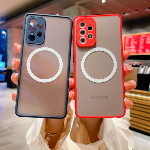 CrashStar MagSafe เคสโทรศัพท์เนื้อแมทเป็นมิตรกับผิวสำหรับ Samsung Galaxy Note 20 S22 S23 S25พิเศษ S24 S21บวกมาก + S20 FE A54 A34 A14 A73 A53 A13 A72 A52 A32 5กรัม A21S A71 A51 a31 A16 A06 A55 A35ชาร์จไร้สายเคสใส่โทรศัพท์เคสกันกระแทก