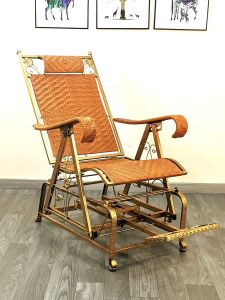 Rattan Chair Rocking Chair Xiaoyao Elderly Indoor Balcony Courtyard Lunch Break Sleeping Lazy Backrest Iron Art Cool and Refreshing Rattan Recliner