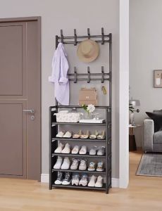 SHANAI ชั้นวางรองเท้า ชั้นเก็บของ ราวแขวน ราวแขวนเสื้อ กระเป๋า หมวก อเนกประสงค์CNN-959