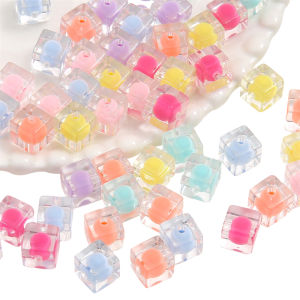 10x10mm 10-20pcs/túi nhựa acrylic hạt vuông cho Diy Vòng Cổ Vòng tay làm đồ trang sức
