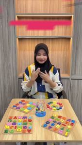 Mall Perabot | Mainan Anak Geometry Huruf Angka Jam Pinguin Bentuk Puzzle Kayu | Mainan Kayu Edukasi Anak