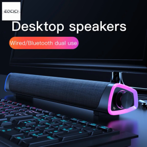 EOCICI Bass Deep PC Sound Bar 3D Surround TV 5.0 Bluetooth Laptop Desktop for Immersive USB/Aux Connectivity