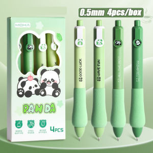 【XZxinzhan】4Pcs/box 0.5mm Cartoon Gel Pen Writing Stationery Quick-drying Black Pen Soft Touch Grip Water Drop Gradient School Office Supplies