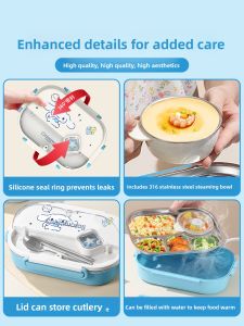 YOULUNMEI | Hộp Cơm Bằng Thép Không Gỉ 316 Dành Cho Trẻ Em Có Tính Năng Cách Nhiệt