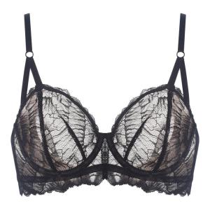 SHIYE | เสื้อชั้นในลูกไม้บางสำหรับผู้หญิง เสื้อชั้นในแบบทรงเต็ม เซ็กซี่ ขนาดใหญ่ สายเดี่ยว สายหนา ผ้าไนลอน ดูดซับความชื้น