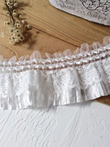 High-End Elastic Lace Trim Double Layer Handmade Material Skirt Sleeve Accessories Lolita Clothes Auxiliaries Floral Edging
