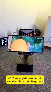 Giá đỡ điện thoại Kèm Loa Blutooth Sạc Dự Phòng 5000mAh - Gía Đỡ Điện Thoại 3 In 1 Đa Năng Xoay 360 Độ