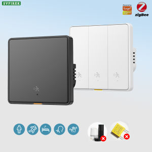 Tuya Zigbee Smart Wall Switch with Radar Human Presence Sensing Single/Neutral Wire Compatibility Remote Control & Timing Function