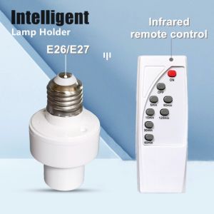 E27 Smart Lamp Holder Infrared Wireless Remote Control Timer Switch AC85-265V 220V 110V House Switch Baby Room Bedroom Switch