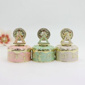 Elegant Enamel Alloy Ferris Wheel Music Box Creative Decorative Ornaments Seven Treasures Burning Birthday Gift Living Room