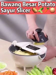 9in1 Magic Rotate Vegetable Cutter With Drain Basket Vegetable Chopper Potato Cutter Vegetable Slicer Onion Slicer