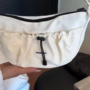 MOUSSON  พร็อพจีบกระเป๋าเกี๊ยวเมฆต้นฤดูใบไม้ร่วงแบบใหม่ความจุขนาดใหญ่ผ้าไนลอนสะพายไหล่สะพายข้างกระเป๋าหญิง