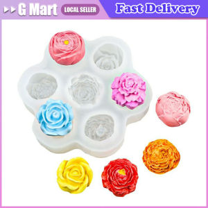 3D Rose Candle Silicone Mold Different Shapes of Flowers Plants Aromatherapy Candle Mould DIY Soap Resin Clay Craft Making Mold 7pcs/ Set of Flowers Rose Peony Silicone Molds Handmade Aromatic Candle Plaster Decoration Resin Crafts Make Soap Mold