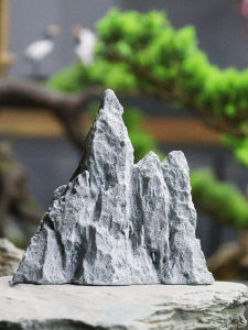 Chinese Style Artificial Mountain Scenery Stone Ornament Floral Bonsai Landscape Decorative Rock Garden Artifacts Home Decor