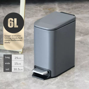6L phòng tắm Pedal thùng rác thép không gỉ Thùng rác gấp cho xe hơi với bên trong xô cho phòng tắm phòng ngủ nghiên cứu văn phòng