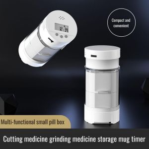 Japanese intelligent electronic timing medicine box timing reminder for the elderly to take medicine reminder portable large capacity pill box