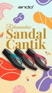 Ando nice queen 02 sendal wedges jepit karet cewek kekinian sandal japit wanita tebel 3cm 36-40