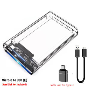 Congdi | USB3.0 External HDD Case 5Gbps 2.5 Inch Transparent Hard Disk Case Hard Drive Enclosure SATA HDD SSD Storage Case for Laptop PC