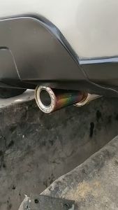 Knalpot Racing Mobil HKS Sedet Full Stainles Ngebas Bulat Adem Empuk Biru