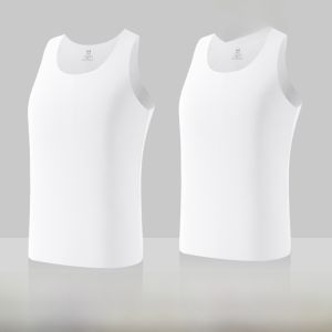 MiiOW | Mens Ice Silk Vest Thin Seamless Modal Fitness Sports Vest hurdle Crossing Base Sweatshirt Simple Style Four Seasons Universal