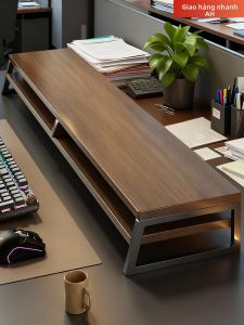 Elevating Monitor Stand with Shelf