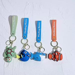 Anime Finding Nemo Figure Keychain Cute Ocean Animals Clownfish Shark Keychain Mens and Womens Bag Pendant Small Gift
