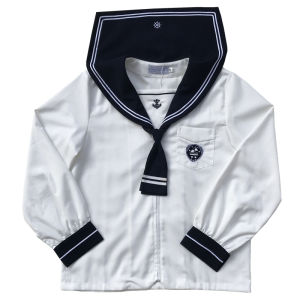 Original นักเรียน ชุดเครื่องแบบยาวและสั้น กางเกง แขนสั้นผู้ชาย Naval สไตล์ชุดนักเรียนชุดโดย MiaoWan Waterfront Footstep