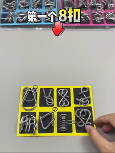 24PCS Metal Brain Teaser Puzzle Set – Mind Challenge Logic Game for Kids & Adults Educational IQ Toy l Kunci Teka-Teki