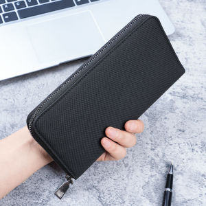 New Canvas Mens Wallet Large Capacity Zipper Coin Purse Multi-Card Long Wallet Retro Style Youth Fashion PU Leather Wallet