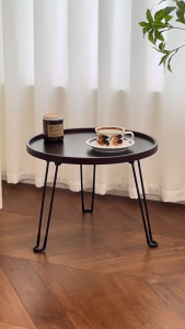 Folding Nordic side table mini small tea table simple round table family living room small apartment coffee table