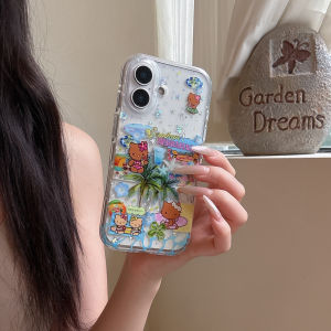 Sanrio | Cartoon Star Black Skin Hello Kitty Cat Shockproof Case for iphone 17 16 15 Pro Max Cute Phone Cover With Chain For Girls Gift