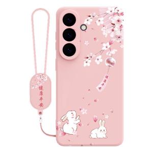 Ultra New Silicone Protective Case for S26 Mobile Phone with Lanyard Peace Joy Horse Year Female Style Protective Shell