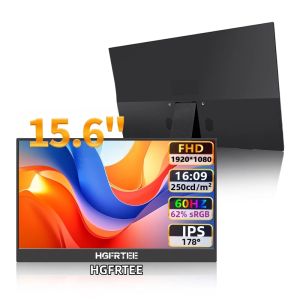 Màn Hình Di Động HGFRTEE 156 Inch FHD IPS Cảm Ứng/không Cảm Ứng Màn Hình Thứ Hai Bên Ngoài Tùy Chọn Dành Cho Máy Tính Xách Tay Chơi Game Mac PS4/5 Xbox