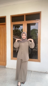 Antika Fashion - [ BISA COD ] Sofia One Set Kulot Bahan Knit Aster Rib Setelan Wanita Dewasa Terbaru 2025 Kekinian Lucu dana Imut