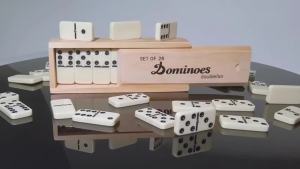 Dominos Set for Adults Dominoes Classic Board Games 28 Tiles with Wood Case Double 6 Dominoes Games for Kids Family Game Nights