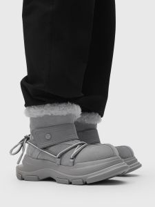 Winter Snow Boots Mens and Womens Closed Toe Thick Bottom and Warm Keeping Strap Big Head Cotton Boots Casual Fleece and Thick Northeast China Cotton Shoes