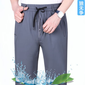 Middle-Aged and Elderly Shorts Mens Loose Cropped Pants Grandpa Summer Thin Men plus Size Quick-Drying Sports Pants
