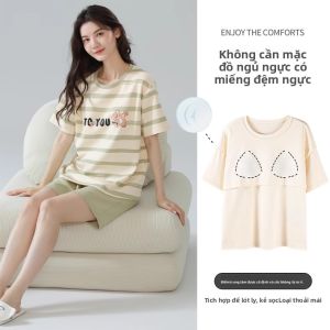 Bộ đồ ngủ MiiOW cho nữ vải cotton tay ngắn áo ba lỗ có đệm ngực