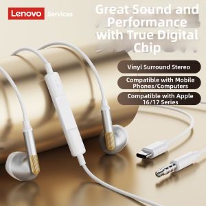 Lenovo | Wired Semi-In-Ear Low Latency Noise-Canceling Gaming Earphones