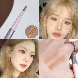 Son Tô Mày Hai Đầu Natural Waterproof Doppia Atmosphere Light Hair Partner Two-in-One Color Eyebrow Pen Hiệu Ứng Dopaamine