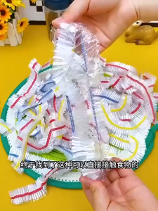 100PCS Food Fresh-keeping Plastic Bag Dust Elastic Cover Plastic Wrap Storage Bag Disposable Cover Colorful Saran Wrap