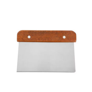 Kitchen Bench Scraper for Baking Stainless Steel Dough Cutter with Comfort Wood Handle Multipurpose Food Scraper