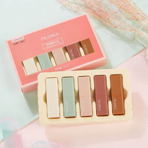 Velvet Matte Lipstick Set of 5 in Gift Box Waterproof Long-lasting Color Boosting Cosmetic Mousse Lipstick Non-smudging